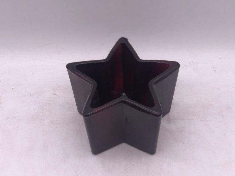 Star Shape Glass Candle Holder with Customized Spray Color