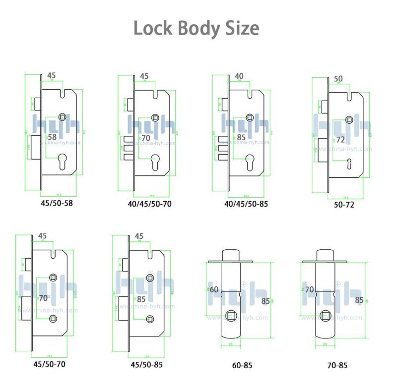 High Security Zinc Alloy Passage Cylinder Door Lock for Indian Market