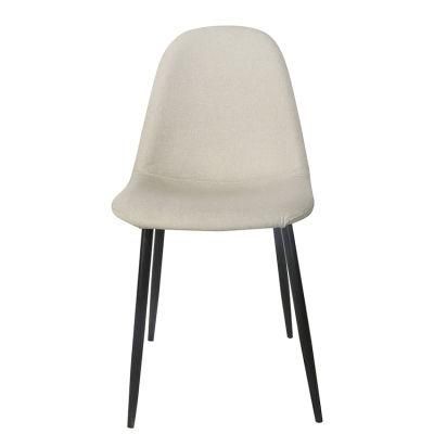 New Design Wholesale Modern Home Furniture Living Room European Iron Legs Dining Chair with Optional Colors Fabric