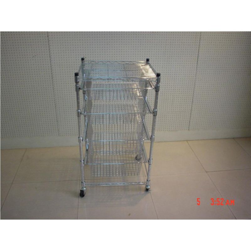 3 Tier Kitchen Storage Rack Trolley Rolling Cart with Wheels