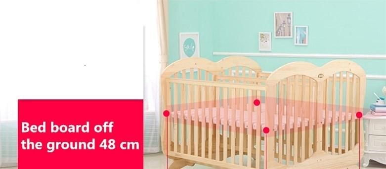 Solid Wood Baby Cot Crib Toddler Bed for Twins
