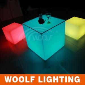 More 300 Designs LED Plastic Furniture LED Garden Cube Chairs