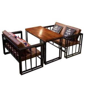 High Quality Wrought Iron Sectional Sofa Furniture with Table