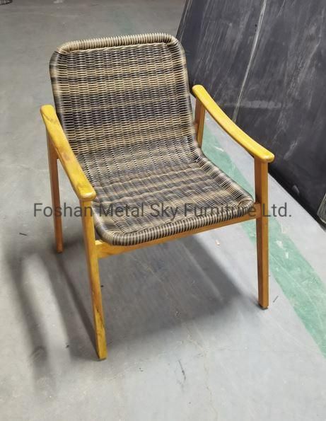 Outdoor Teak Metal Wooden Garden Hotel Patio Rope Rattan Chair