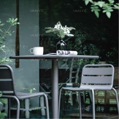 Modern Cafe Furniture Rust Resistant High Table and Chair Outdoor Bar Set Metal Dining Furniture
