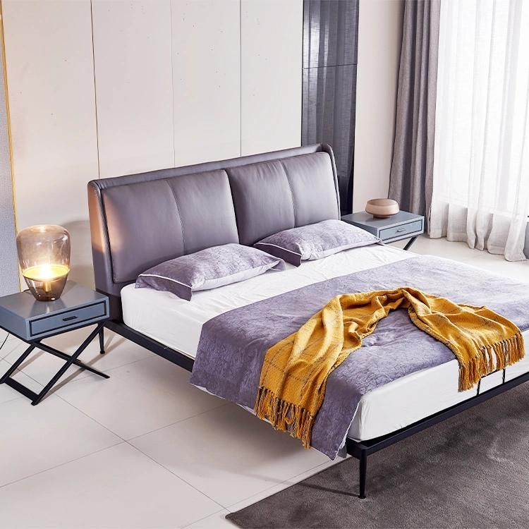 Hot Sale Nordic European Style Bedroom Furniture King Queen Size Metal Bed