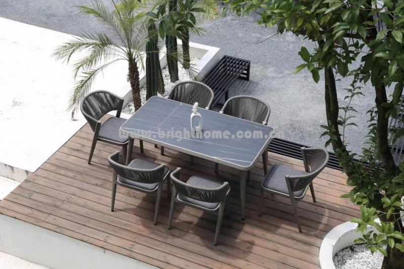 New Arrive Aluminium PE Rattan Weaving Patio Garden Outdoor Dining Furniture