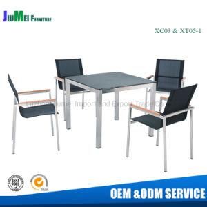 Knock Down Dining Table and Stackable Chair Stainless Steel Furniture (XC03 &amp; XT05)