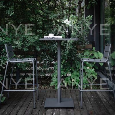 Hotel Living Room Furniture Metal High Dining Table Stackable Coffee Chair Modern Dining Furniture Set