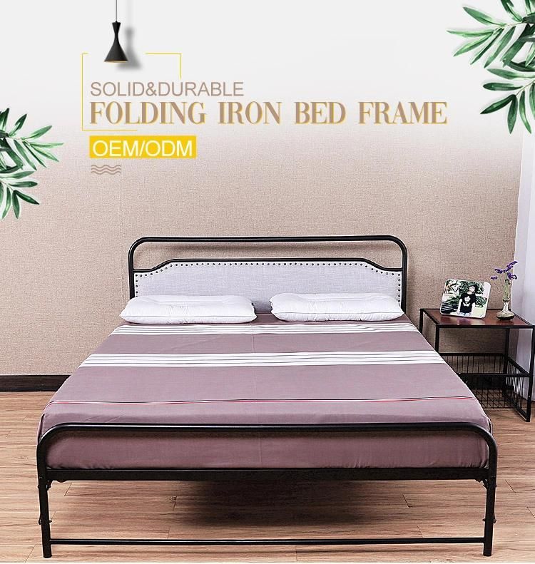 Hot Sale Manufacturer Supply Cheap Metal Single Folding Frame Bed for Sale