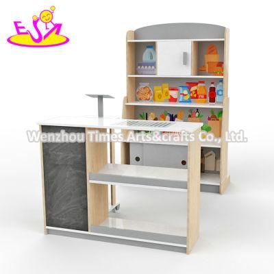 2021 Children Wooden Supermarket Shelf Toy for Pretend Play W10A116b