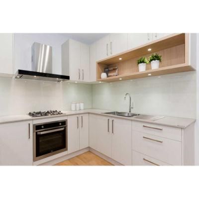 Popular White Lacquer Finish Plywood Quality Kitchen Cabinets with Dining Table