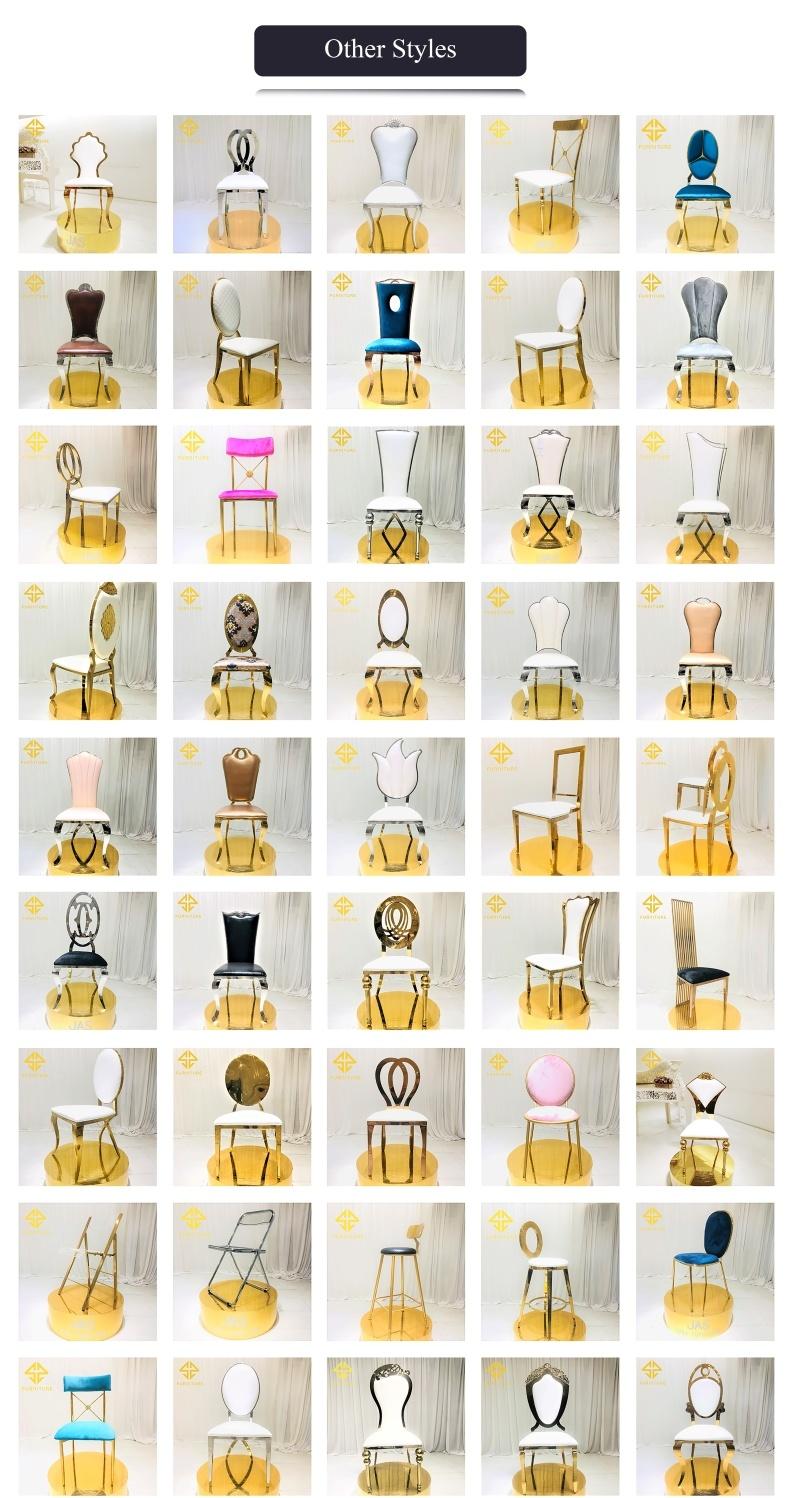 Luxury Nordic Gold Stainless Steel Dining Chairs Simple Fashion European Hotel Dining Room Table Chairs