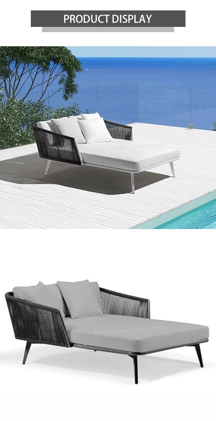 Outdoor Patio Garden Furniture Courtyard Luxury Aluminum Chaise Sun Lounger