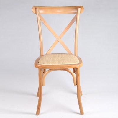 Garden Furniture Durable Strong Natural Wood Cross Back Wedding Chair