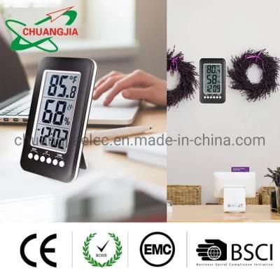 Big LCD Digital Desk Table Alarm Clock with Thermometer Hygrometer