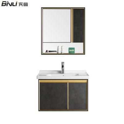 Various Good Quality European Style Aluminum Bathroom Vanity Cabinet with Sink Basin