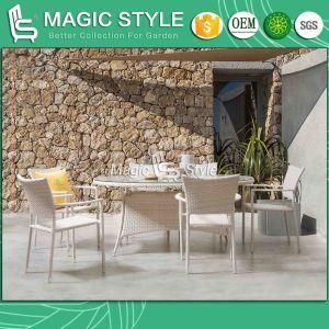 Patio Dining Chair with Cushion Hotel Rattan Chair Garden Wicker Dining Table Outdoor Weaving Chair (Sara dining set) Furniture
