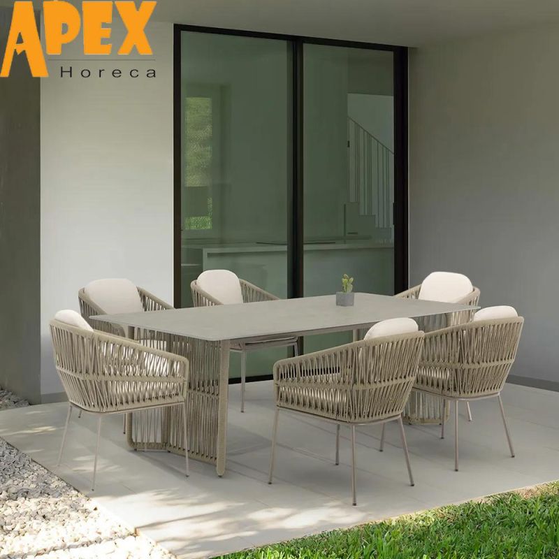 Promotional Modern Outdoor European Style Waterproof Aluminum Frame Furniture Set