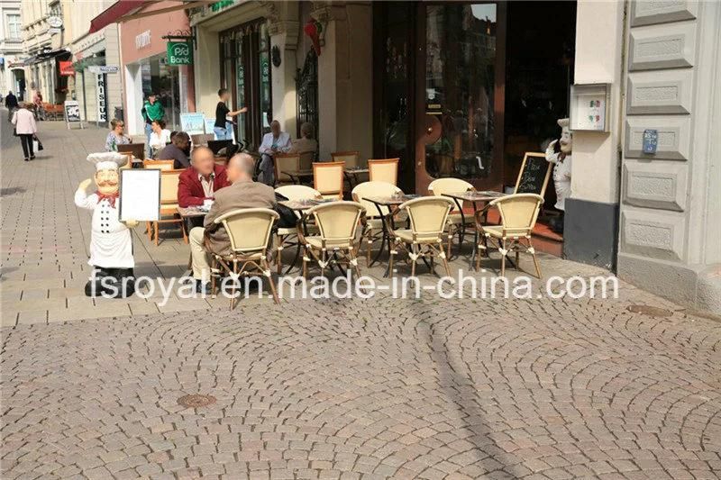 Outdoor Furniture French Bistro Synthetic Woven Textilene Fabric Cafe Chair