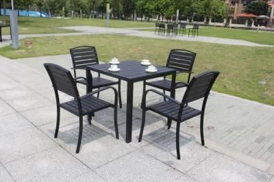 Black Powder Coated Aluminium Polywood Outdoor Furniture