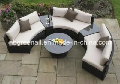 New Half Moon Round Outdoor Hotel Garden Pation Rattan Sofa Furniture