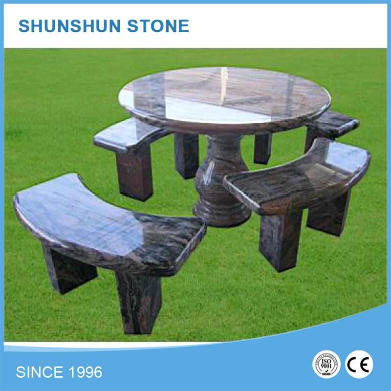 Various Garden Stone Tables and Chairs Granite