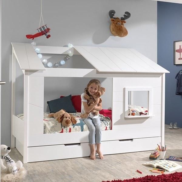 European-Style Bedroom Furniture Wooden Bed for Kids Children High-Quality House Bed Multi-Functional Tow Bed