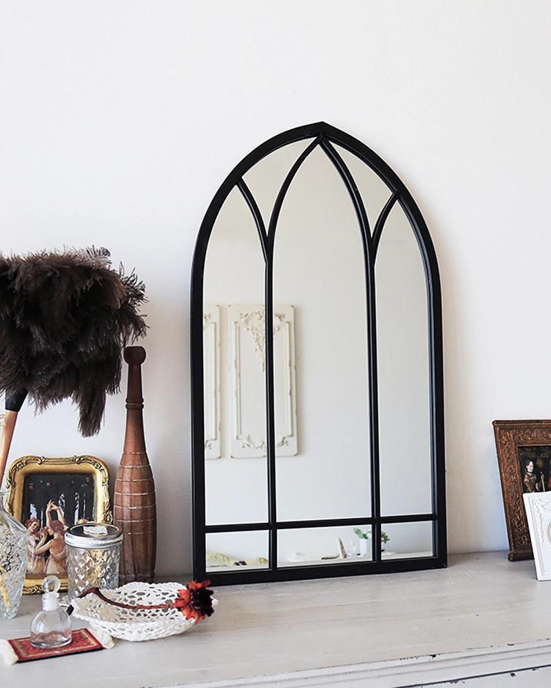 Hot Sale Black Arch Garden Mirror Decorative Wall Mirror for Hallway Wall Mounted Mirror
