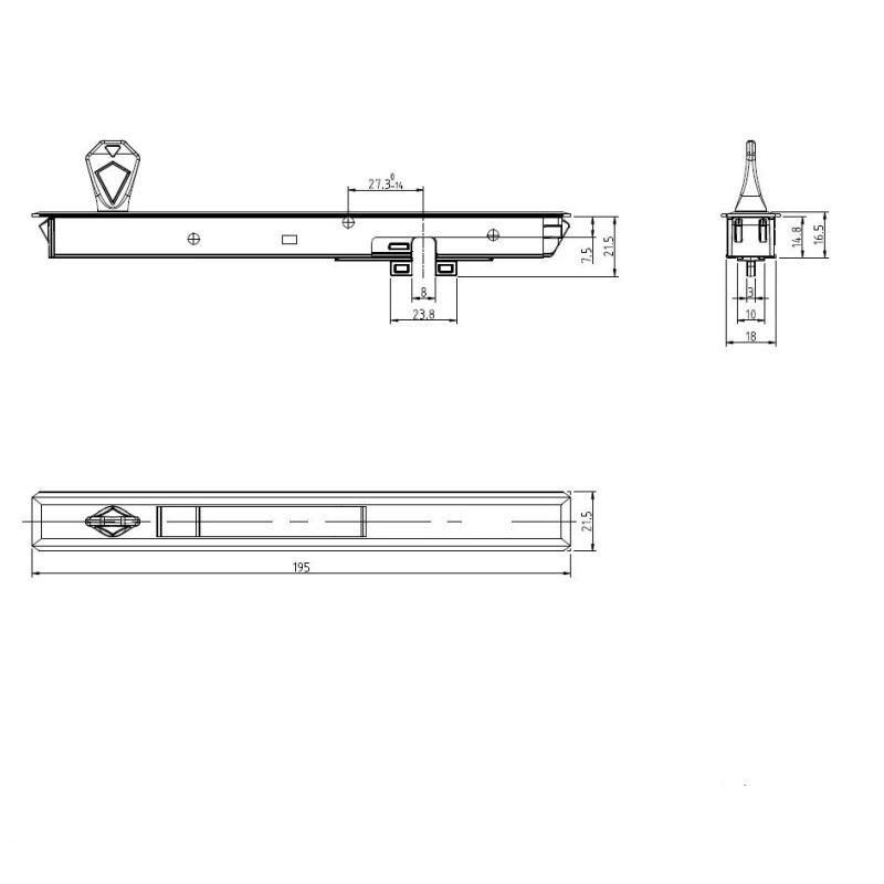 Hopo Ma Handle Narrow Side Handle Side Handle with Key Handle