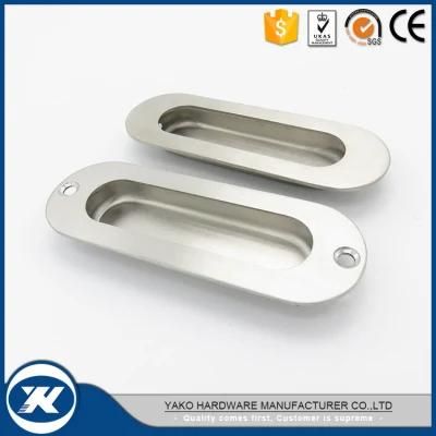 Oval Long Plate Stainless Steel Flush Recessed Sliding Door Flush Pull Handle