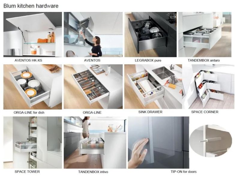 Sky Blue Appliance Organized Modern Kitchen Cabinets PVC Kitchen Cabinet