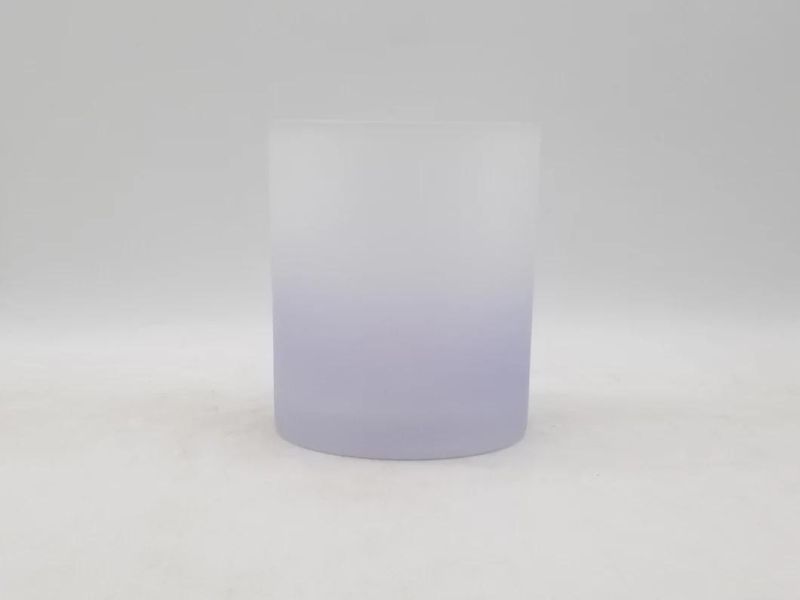 Glass Candle Holder with Customized Frosted or Shiny Spray Color