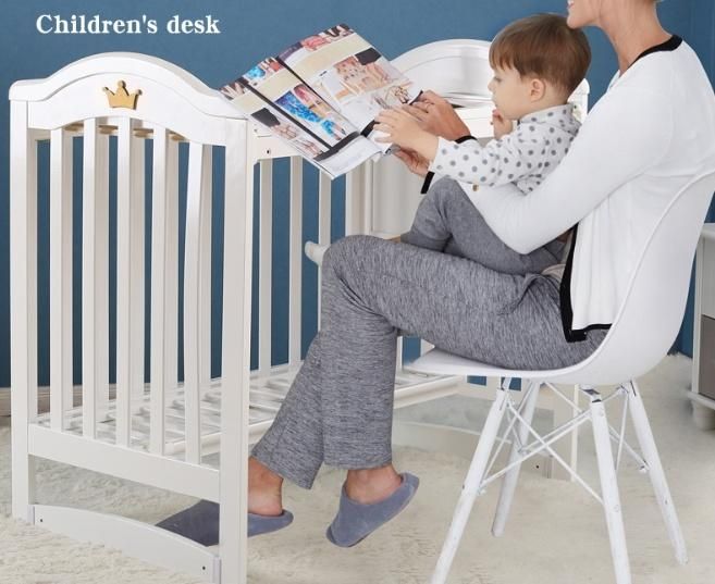 High Quality New Zealand Pine Furniture Safe Baby Crib White Bed 2022