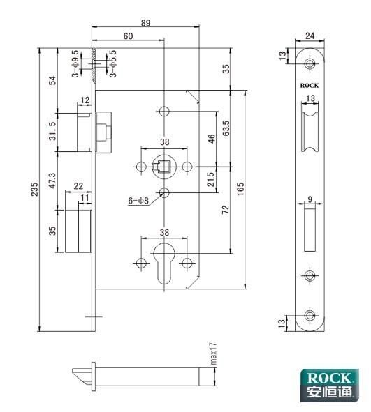 Stainless Steel Fire Rated European Standard En Mortise Door Lock