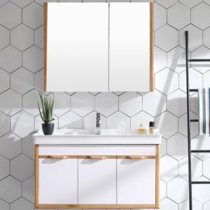 2019 Simple European Solid Wood Bathroom Cabinet with Mirror Cabinet 3810