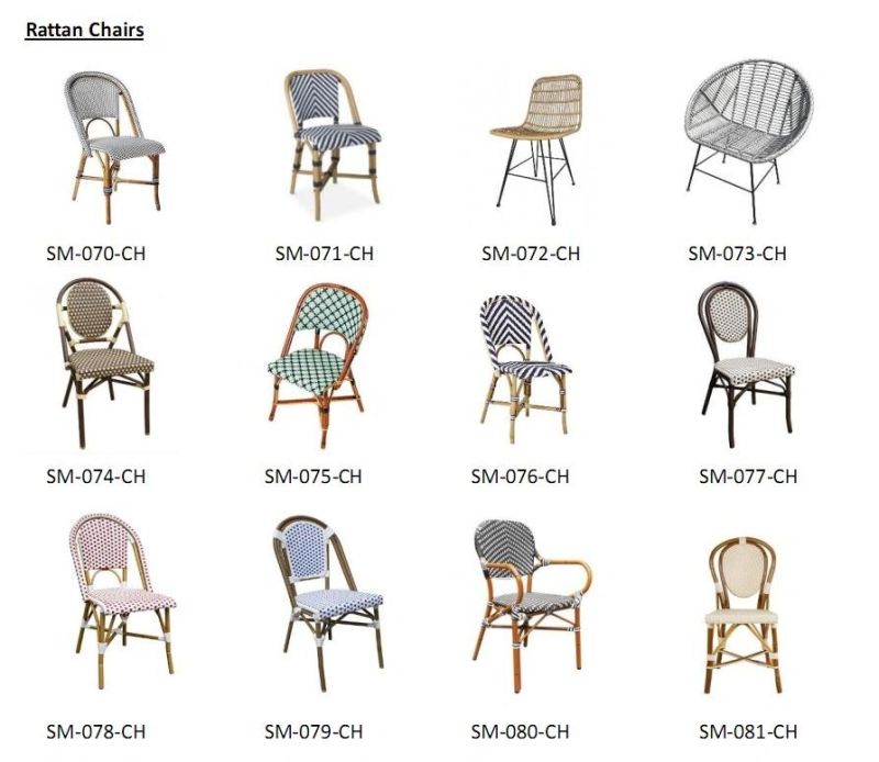 Wholesale Furniture French Bistro Rattan Wicker Restaurant Dining Chair