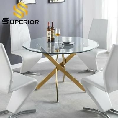 European Style New Product Hot Selling Kitchen Dining Glass Table