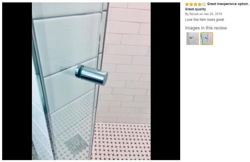 Cylinder Style Single-Sided Shower Door Knob Brushed Nickel