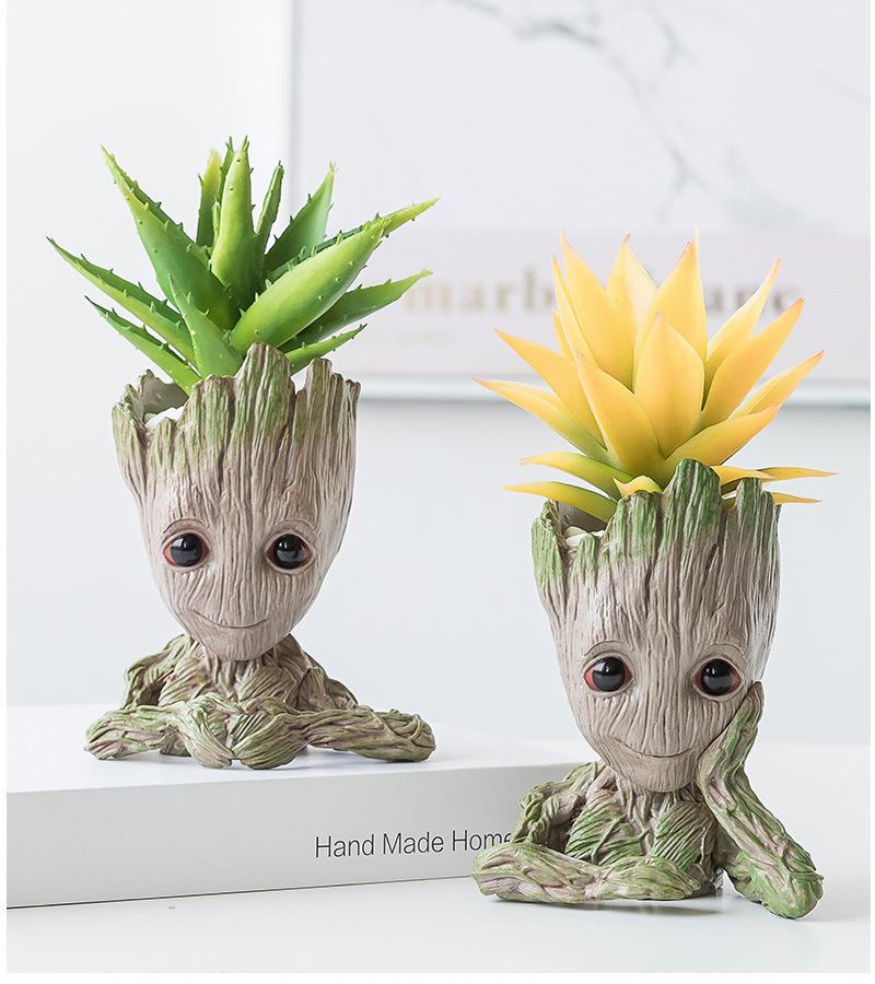 Cute Cartoon Character Creative Flower Pot Baby Groot Living Room Storage Box Home Decorations Kids Pen Holder Flowerpot