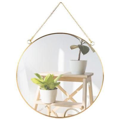 Home Decoration Bath Gold Thin Metal Frame Pharmacy Mirror Wall Hanging