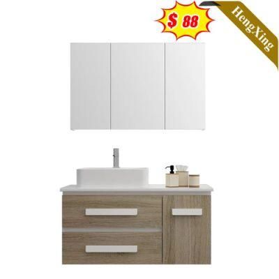 European Stylish Bathroom Furniture Metal Handle LED Mirror Bathroom Cabinet