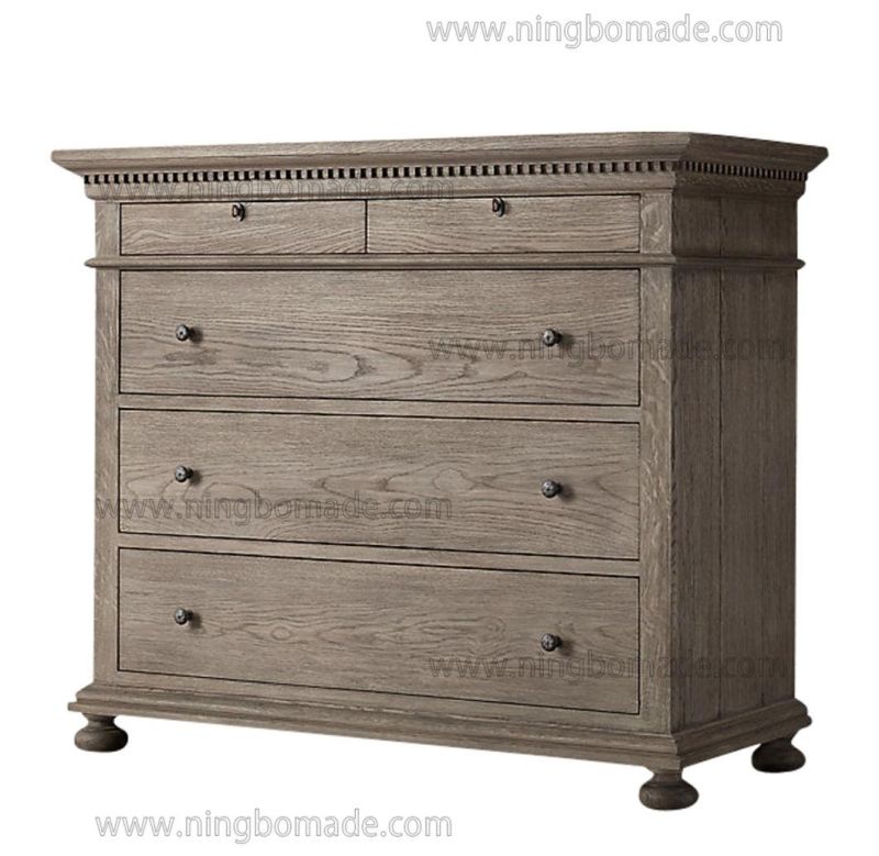 Architectural Classicism Timeless Collection Antique Grey Oak 2+3 Drawers Chest