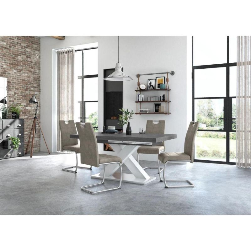Armrestless Upholstered Velvet Chair Dining Light Gray Modern Design Velvet Fabric European Italian Design Dining Chair