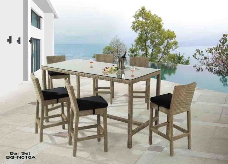 Garden Outdoor Wicker Bar Chair and Table