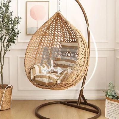 Outdoor Patio Hammock Chair Double Rattan Hanging Egg Shaped Swing Chair
