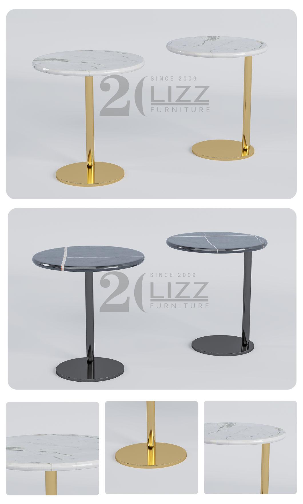 Luxury Marble Top Coffee Table with Metal Leg Modern Home Living Room Furniture