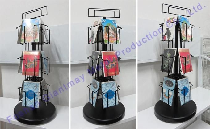 Counter Top Metal Wire Rotating Christmas Card Display Rack