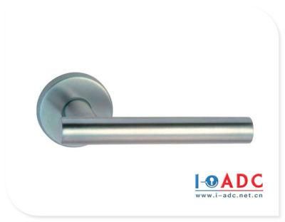 Modern Hardware Accessory Silver Stainless Steel Satin Mixed Door Handle with Polish Finish Solid Lever Exterior Door Handle