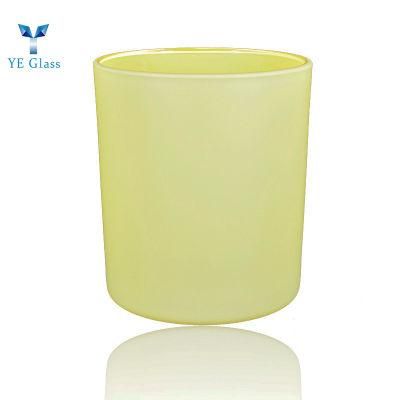 Customized High Quality Matte Glass Candle Holder with Bamboo Lid